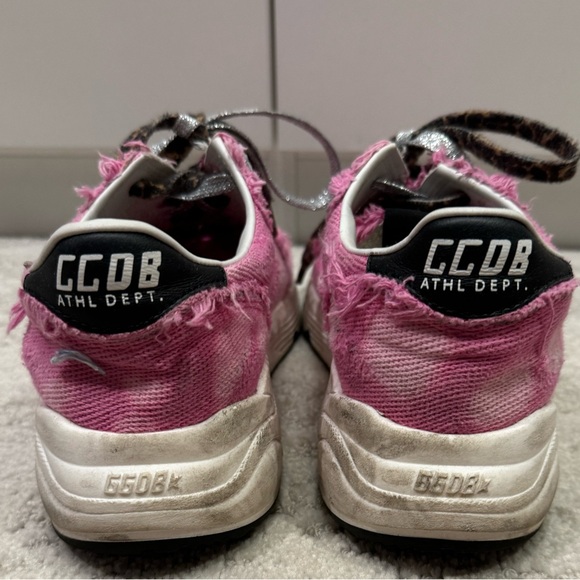 RARE GOLDEN GOOSE Running Sole Pink Canvas Sneakers - new condition - Picture 7 of 14